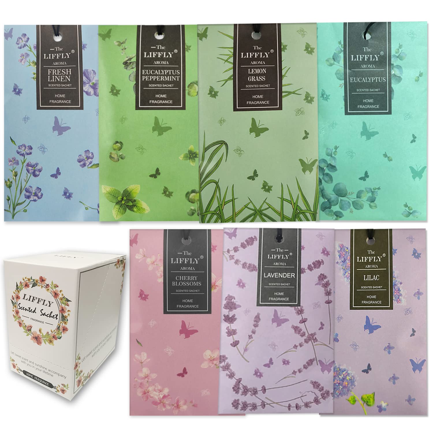 14 Packs Scented Sachets Bags for Drawers and Closets Long (14 Count)
