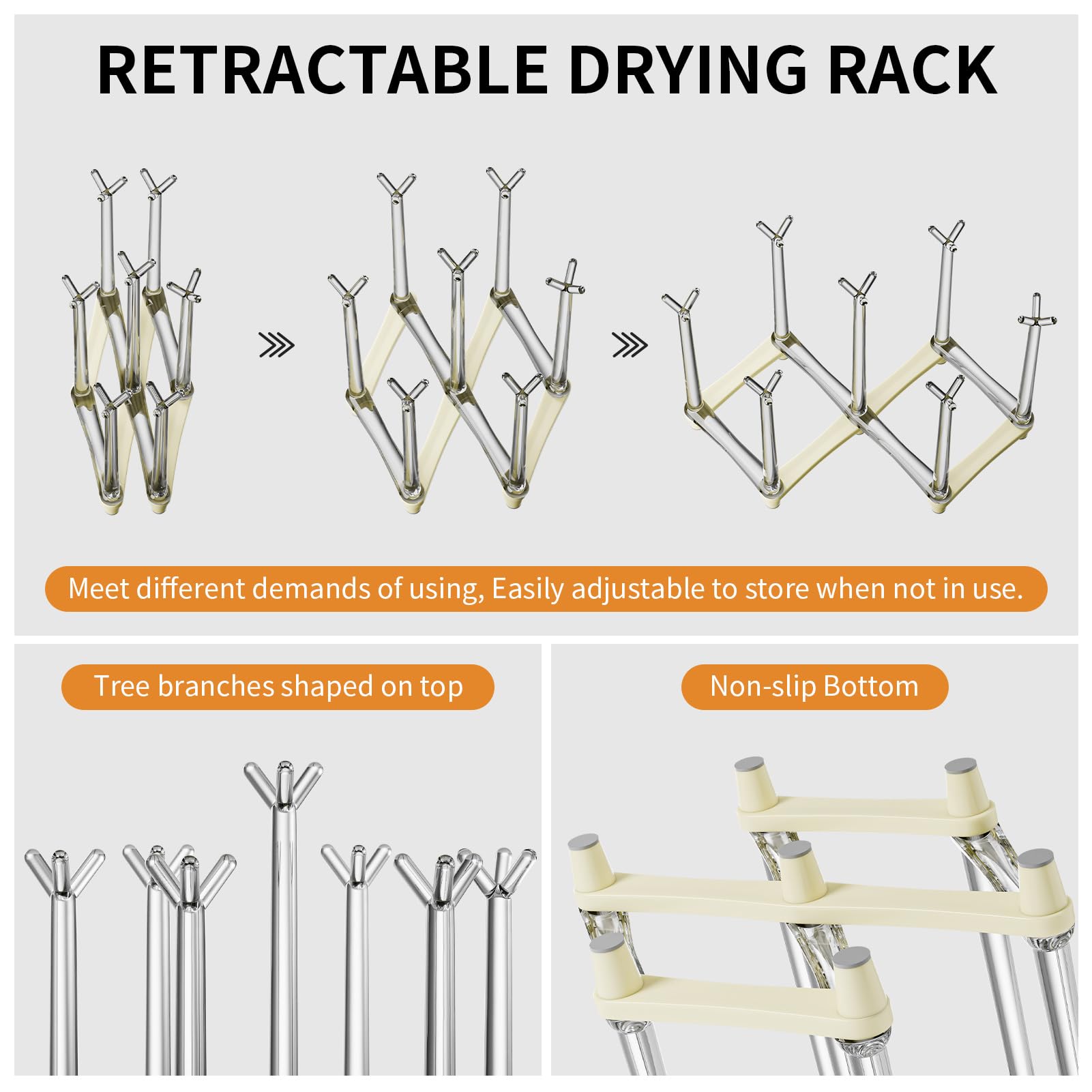 Retractable Cup Drying Rack (2 Count)