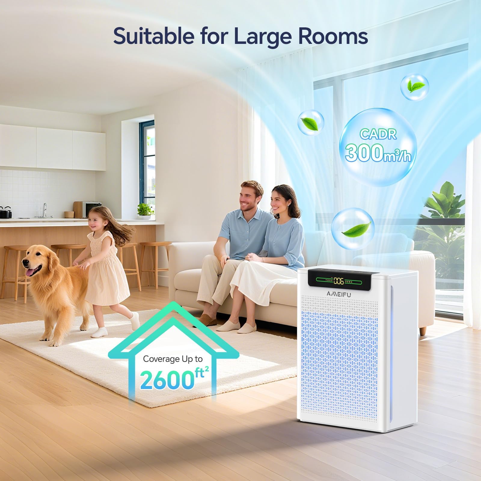 Air Purifiers for Home Large Room Up to 3000 ft²with Smart APP Control