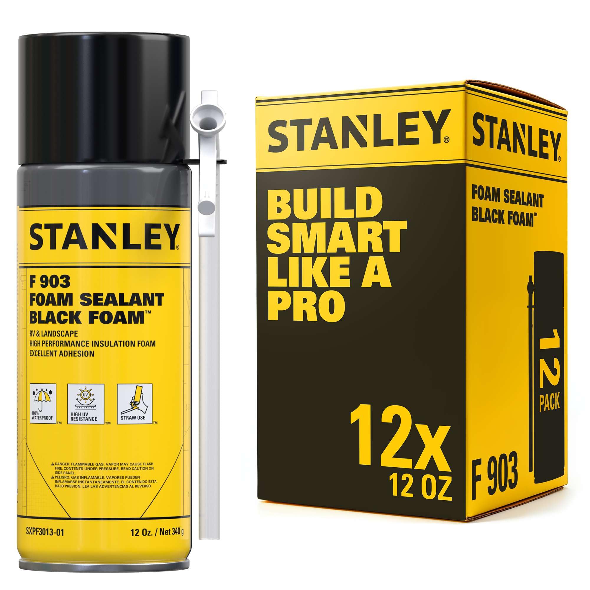 F903 Black Spray Foam Sealant (12 Count)