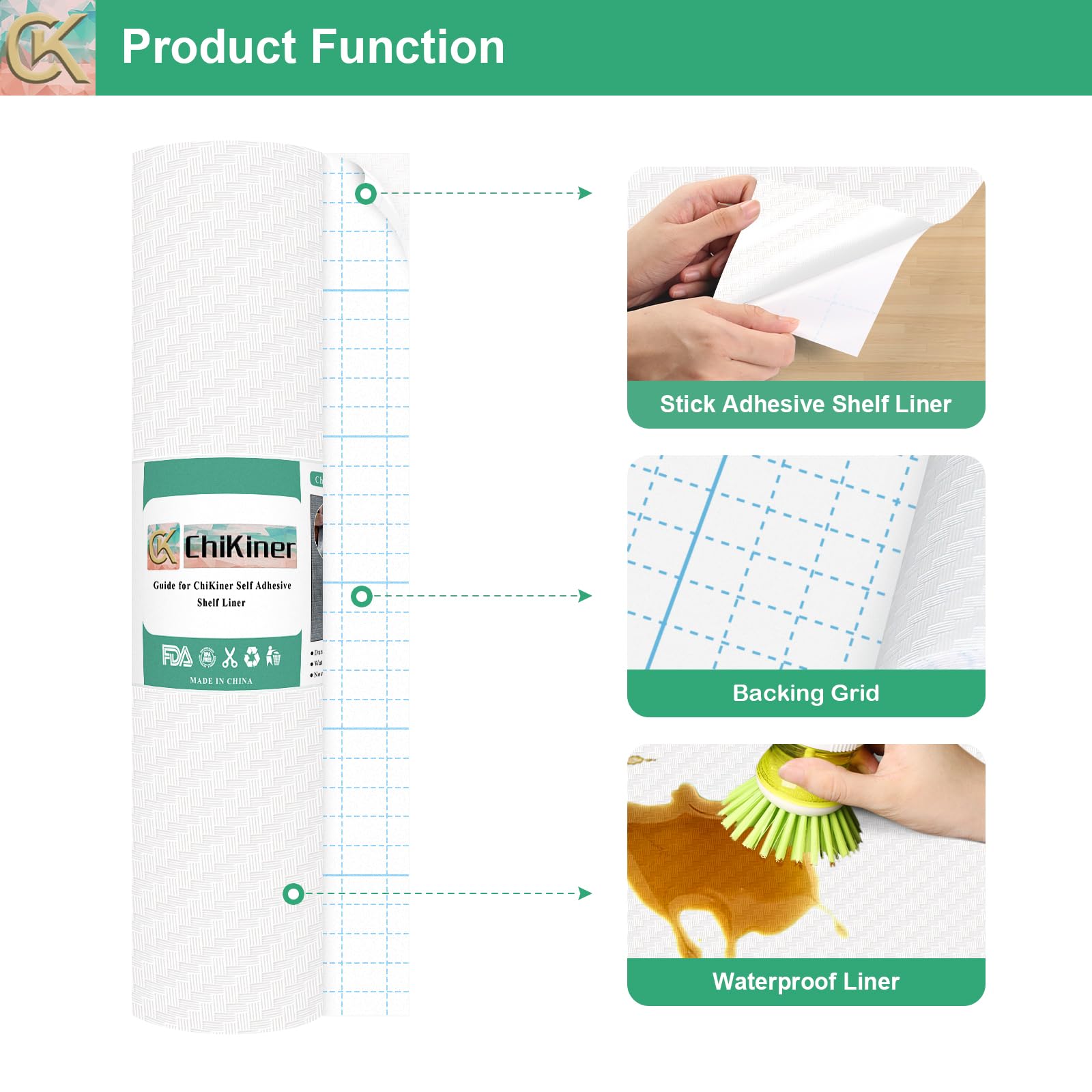Self Adhesive Shelf Liner Kitchen Liner (4127.3 sq inches)