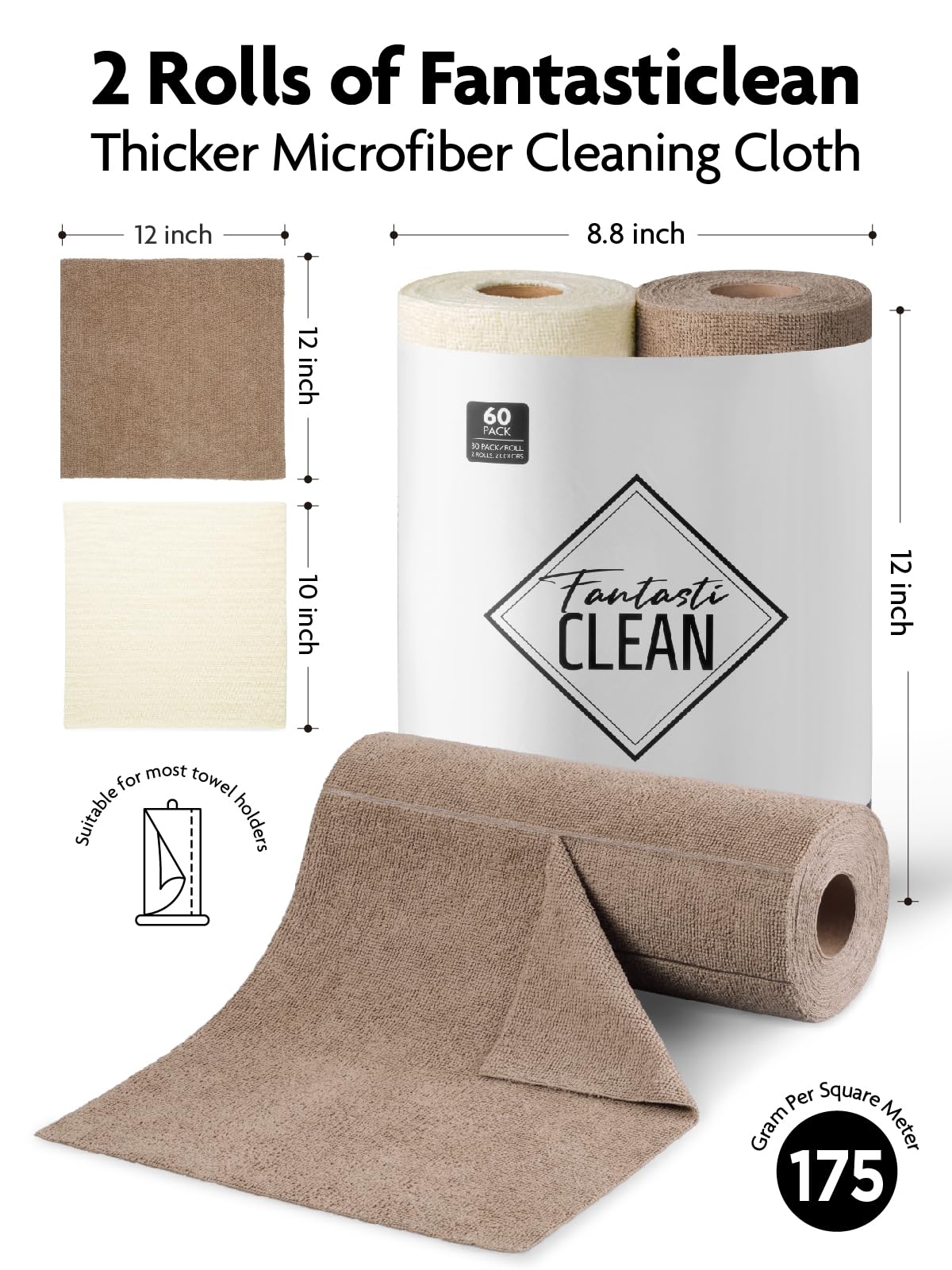 Microfiber Cleaning Cloth Roll (60 Count) - ModHome Supplies
