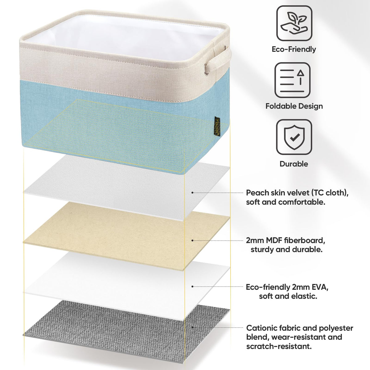 3 Pack Fabric Closet Storage Bins for Shelves (3 Count)