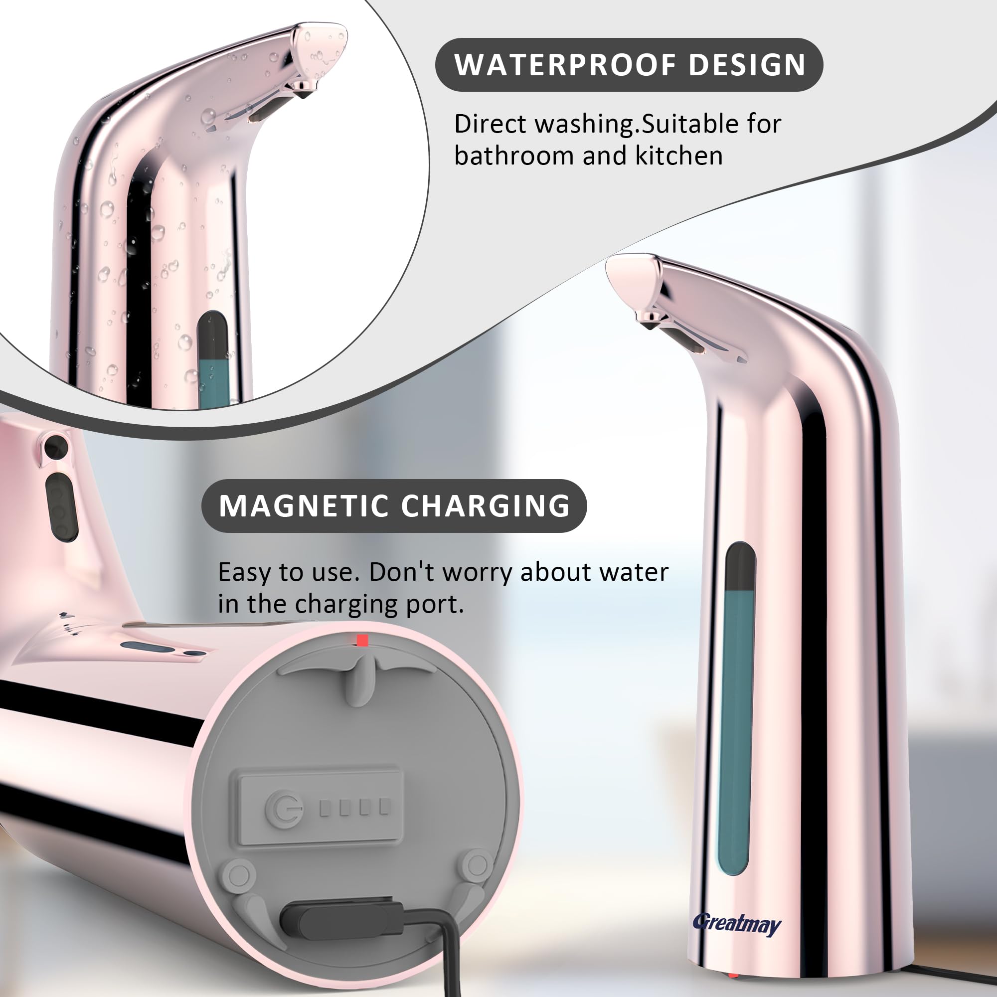 Touchless Automatic Soap Dispenser 400ml Rechargeable