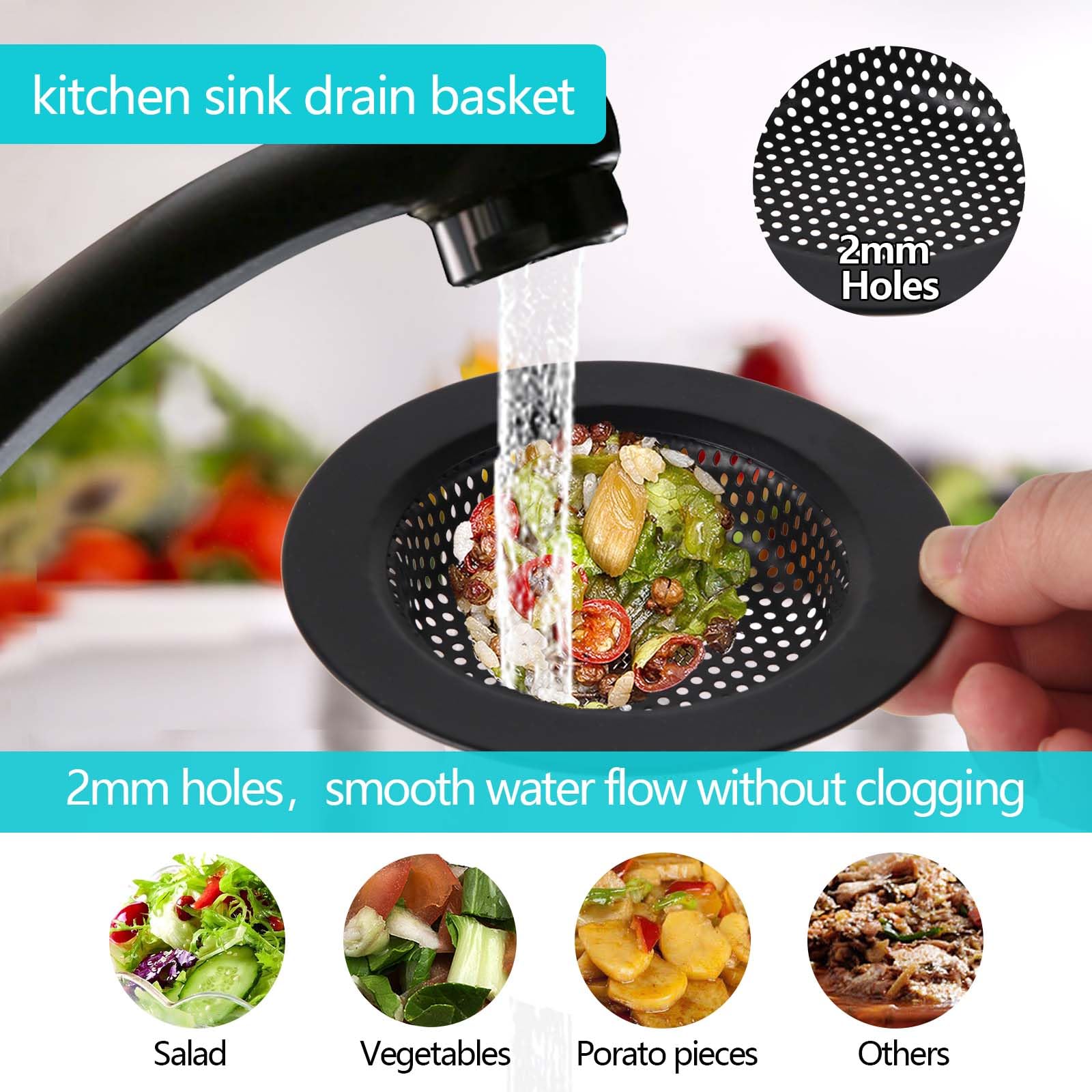 3 PCS Kitchen Sink Stopper Strainer