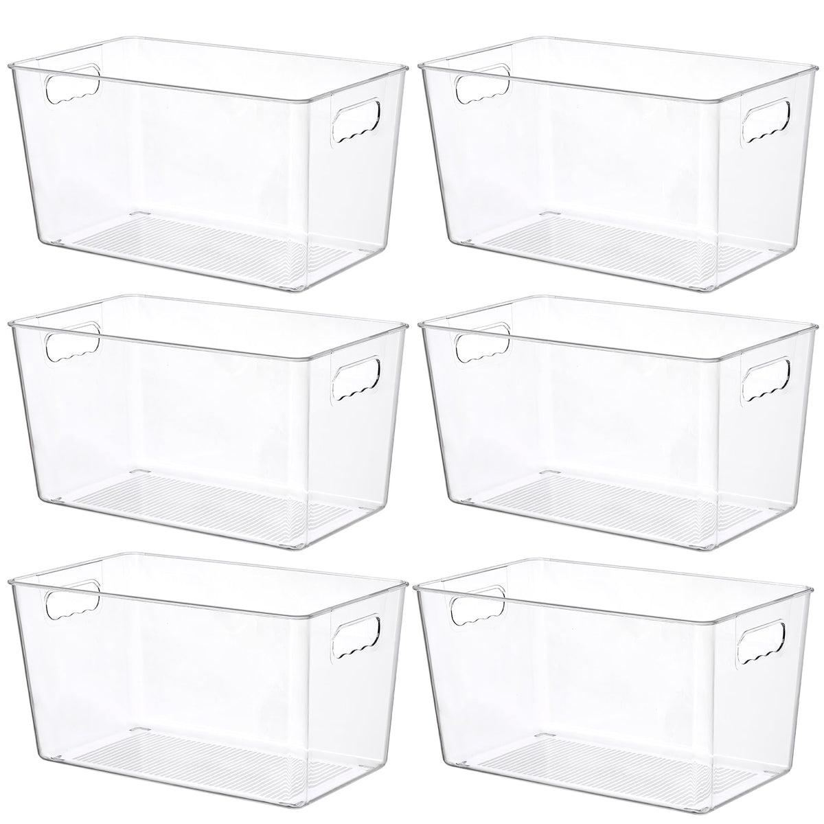 6 Pack Clear Storage Bins (6 Count)