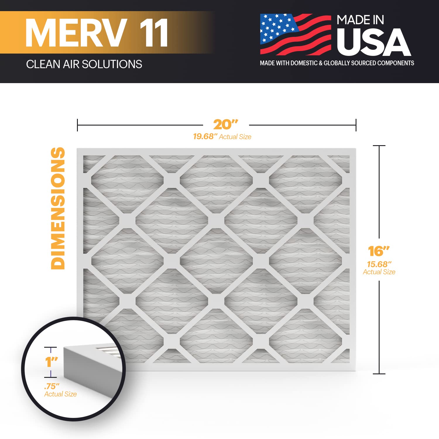 TruFilter 16x20x1 Air Filter MERV 11 (4 Count)