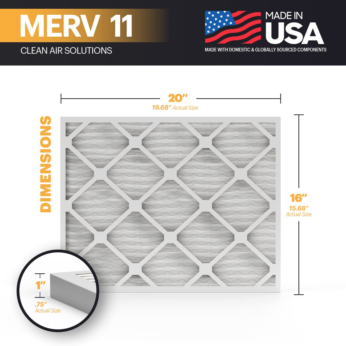 TruFilter 16x20x1 Air Filter MERV 11 (6 Count)