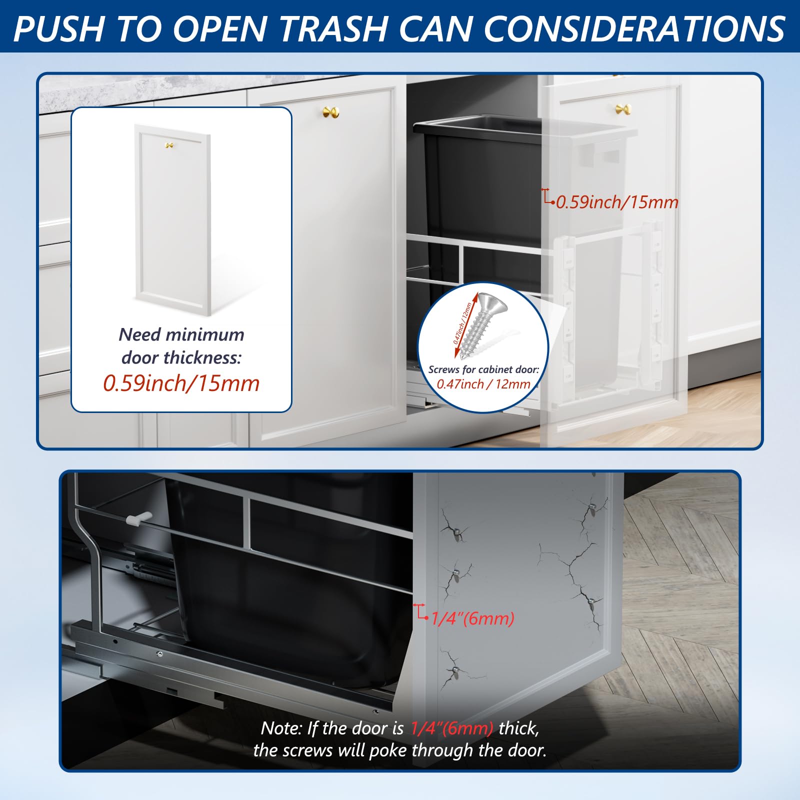 Pull Out Trash Can Under Cabinet with Soft