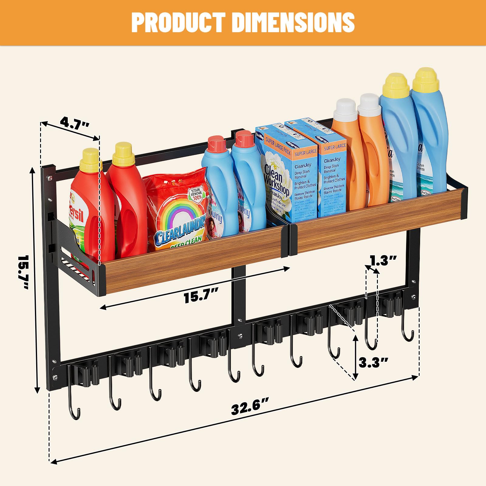 Broom and Mop Organizer Wall Mount (2 Count)
