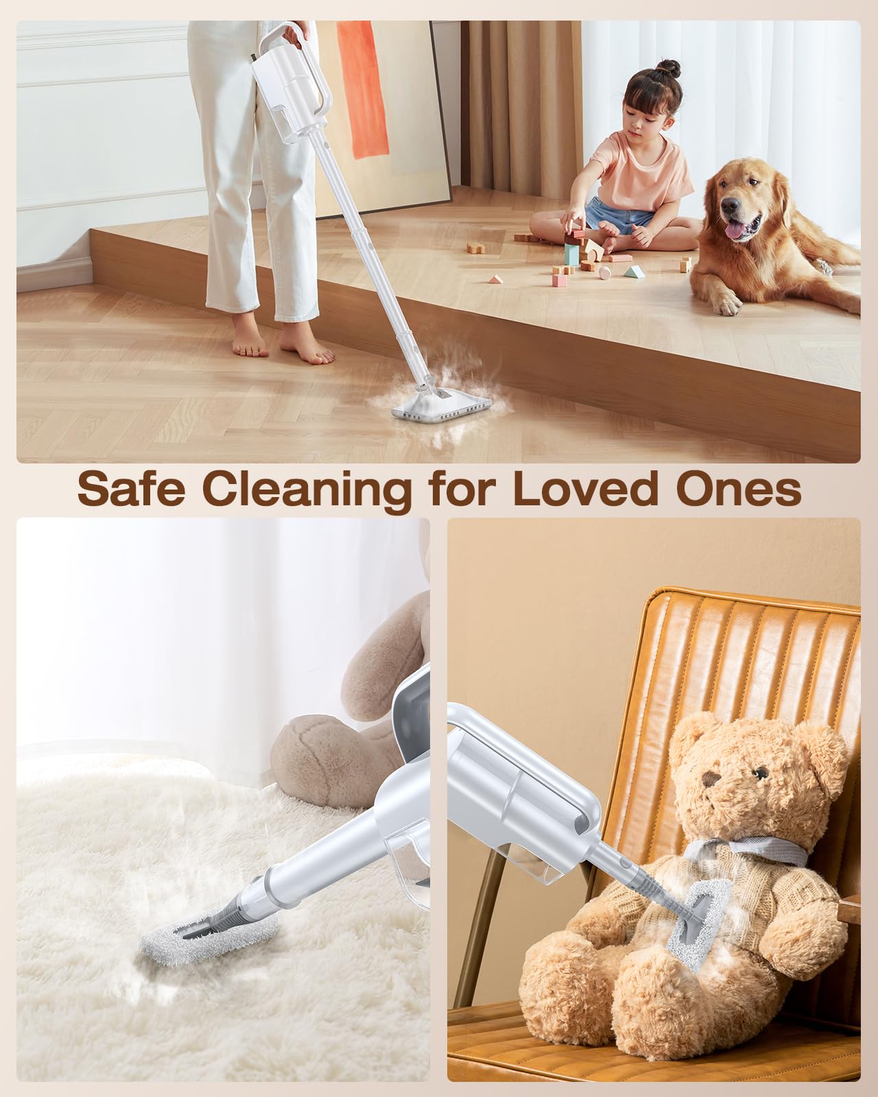 10-in-1 Steam Mop, Detachable Handheld Steam Cleaner for Multi-Surface