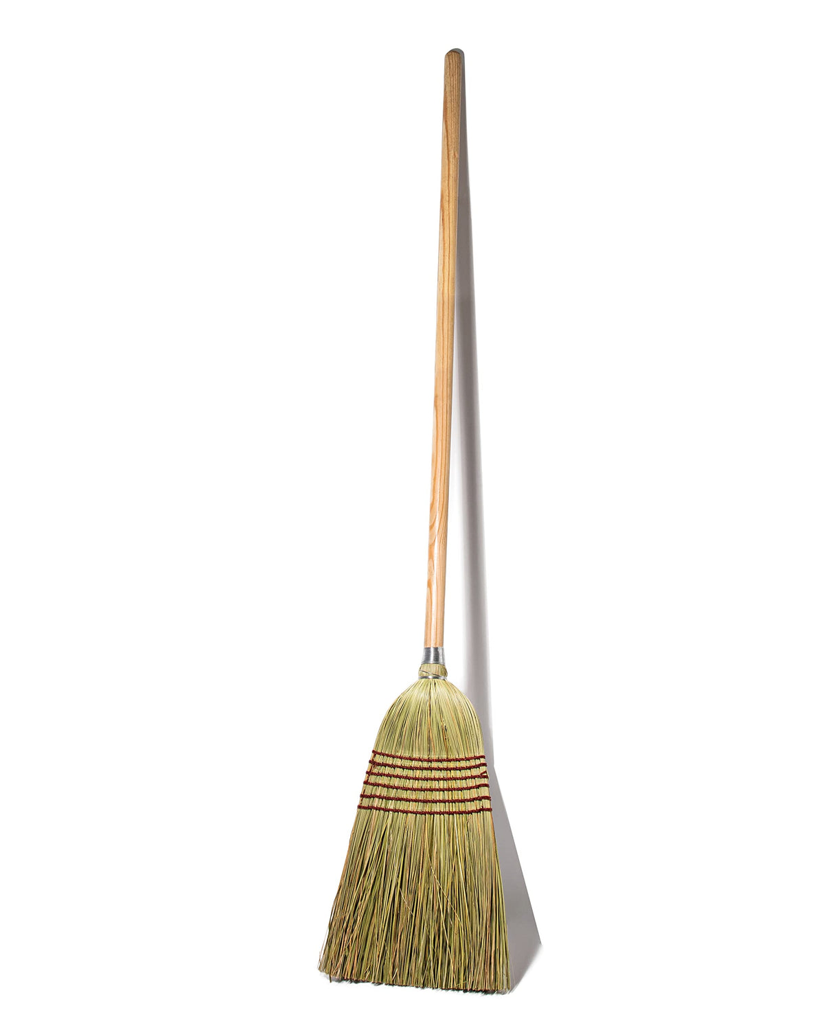 Corn Broom with Wood Handle Heavy Duty Indoor Outdoor Broom
