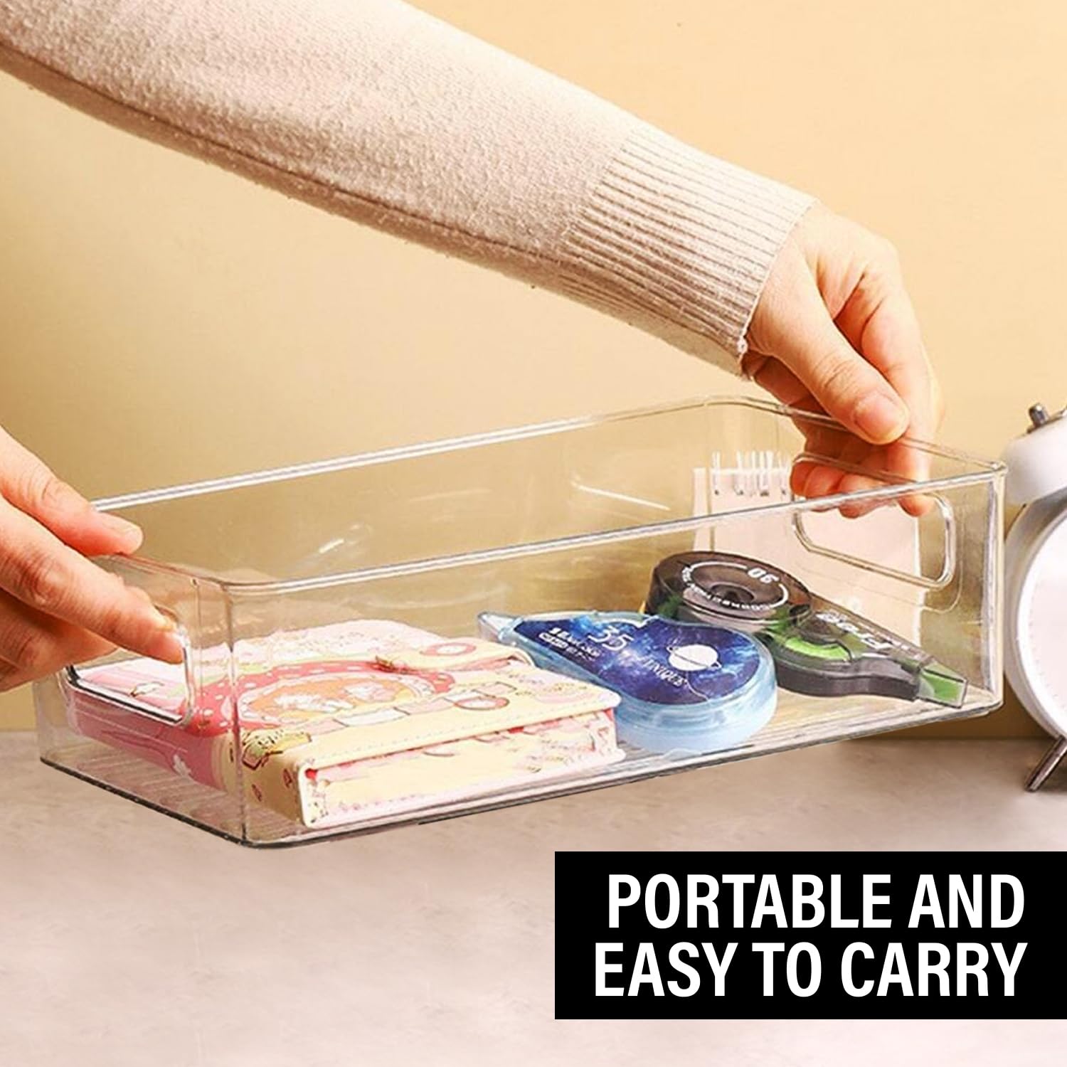 Clear Plastic Storage Bins (8 Count)