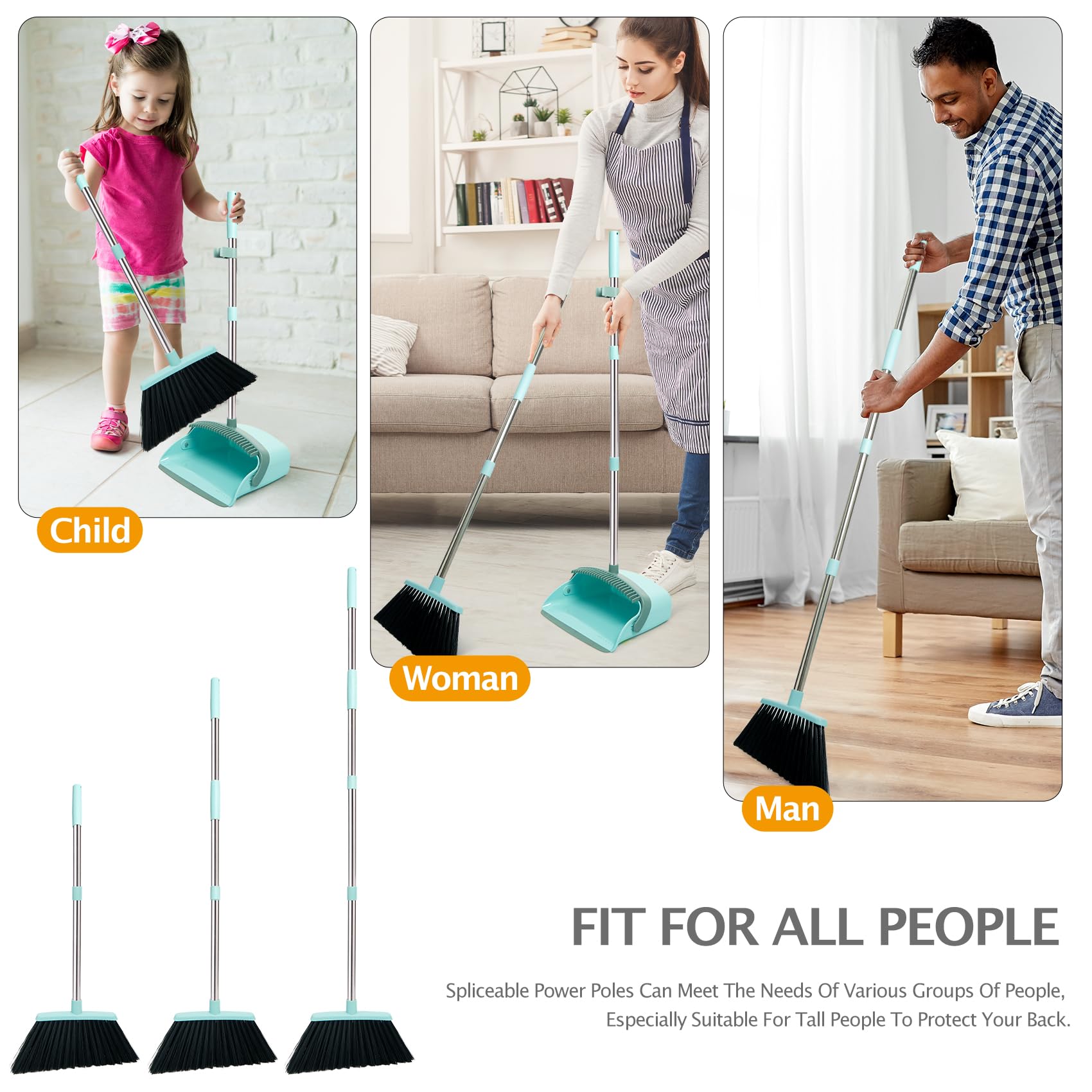 Broom and Dustpan Combo Set