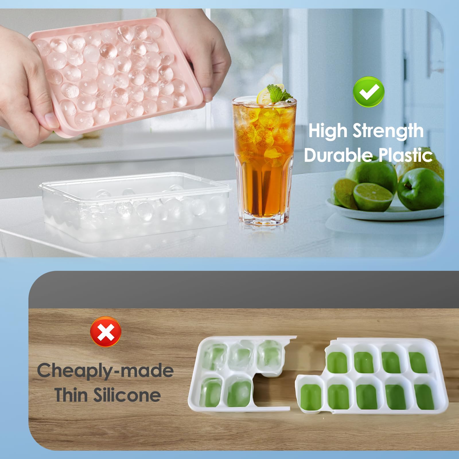 Ice Cube Tray with Lid and Bin (2 Count)