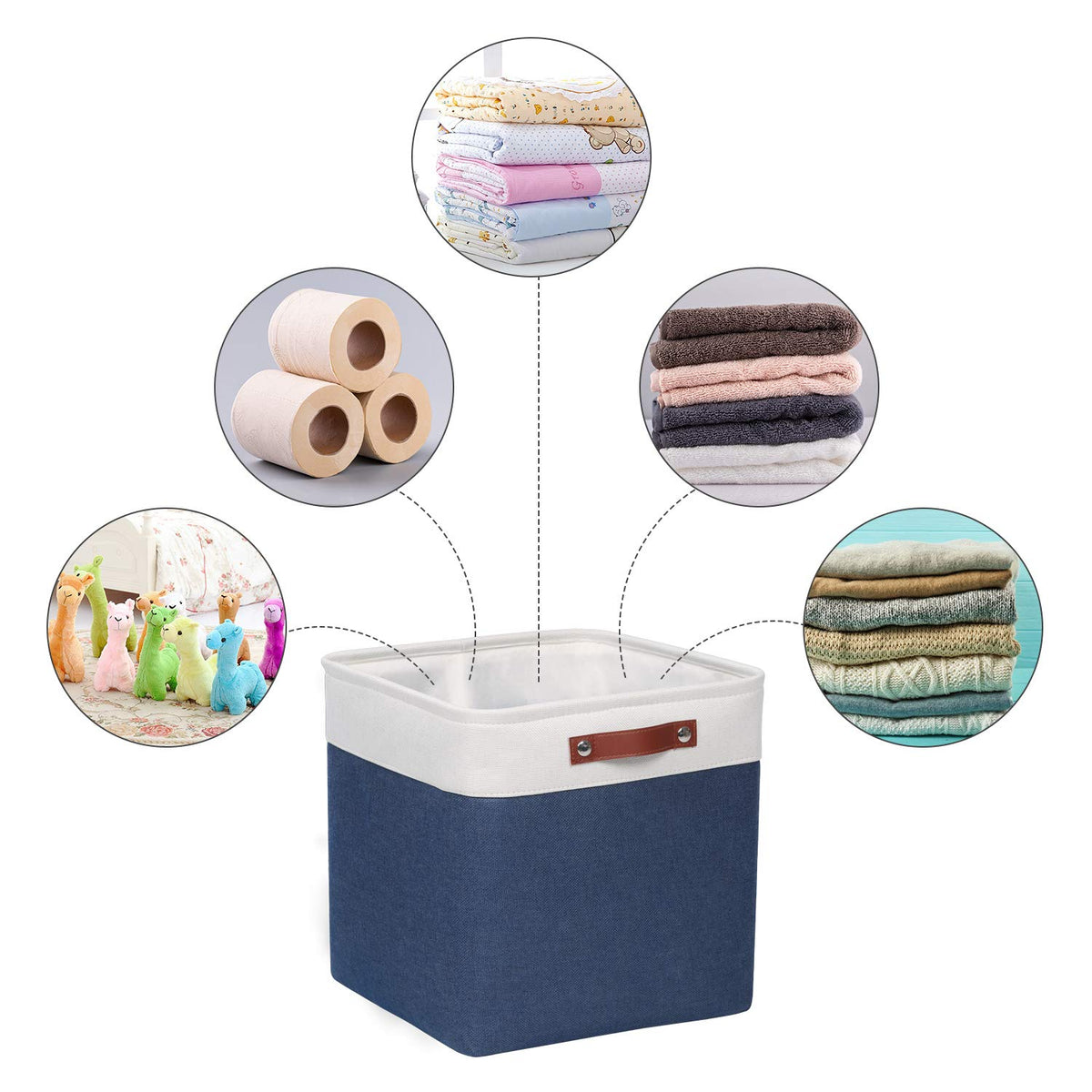 Fabric Cube Storage Bins for Shelves (4 Count)