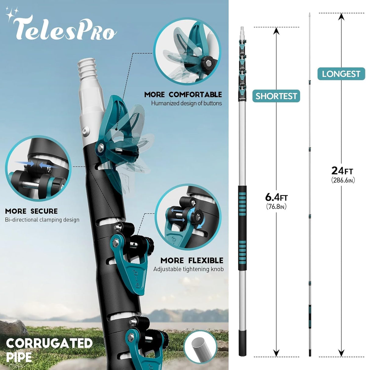 30 Foot High Reach Duster Kit with 6