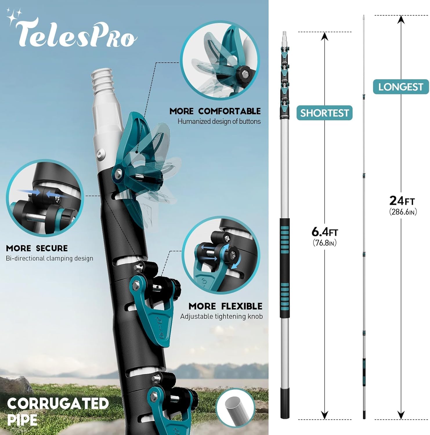 30 Foot High Reach Duster Kit with 6
