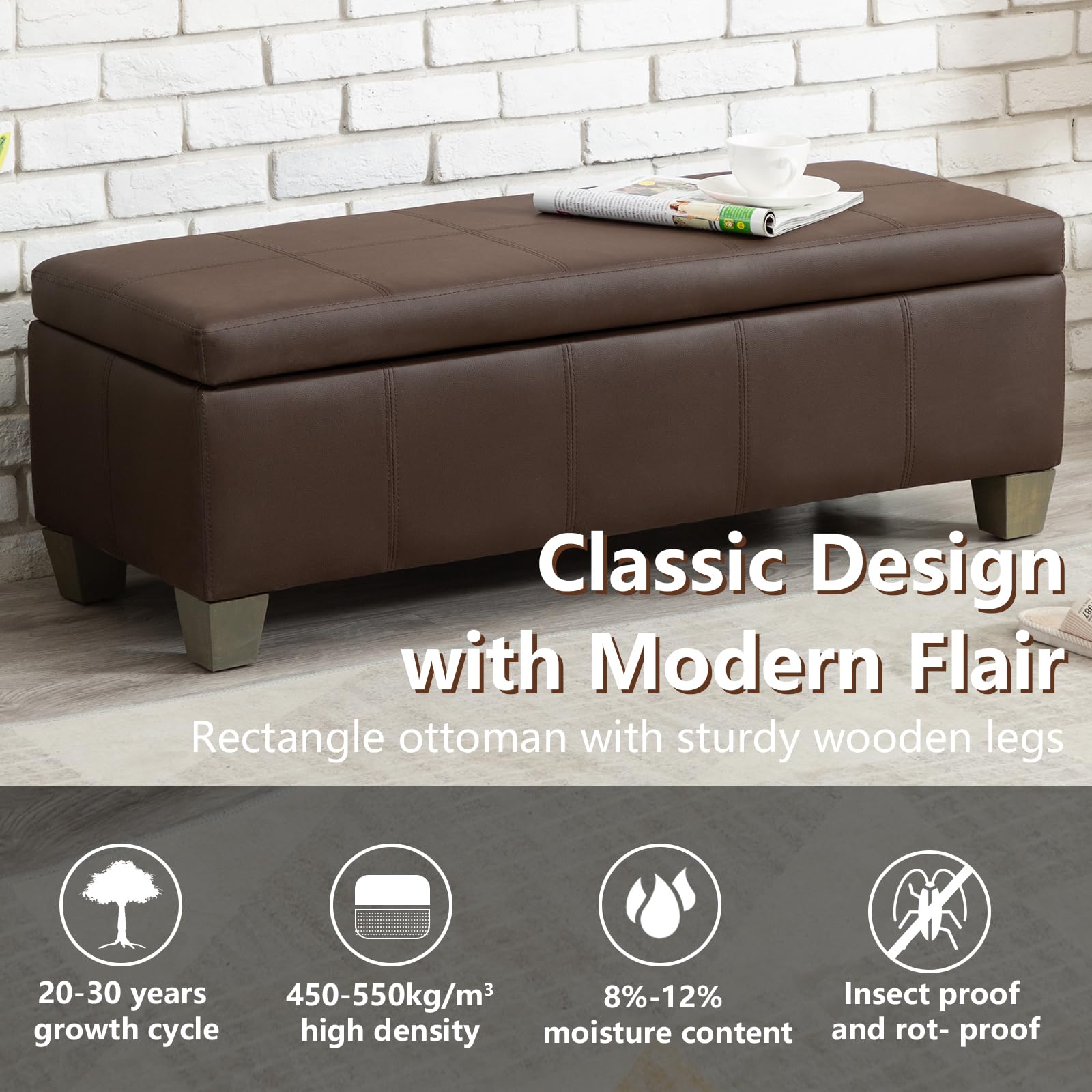 51 Inch Storage Ottoman