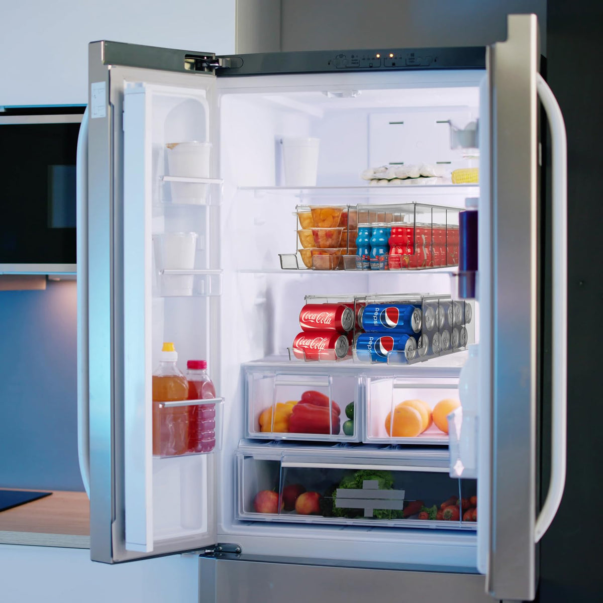 Soda Can Organizer Dispenser for Refrigerator (2 Count)