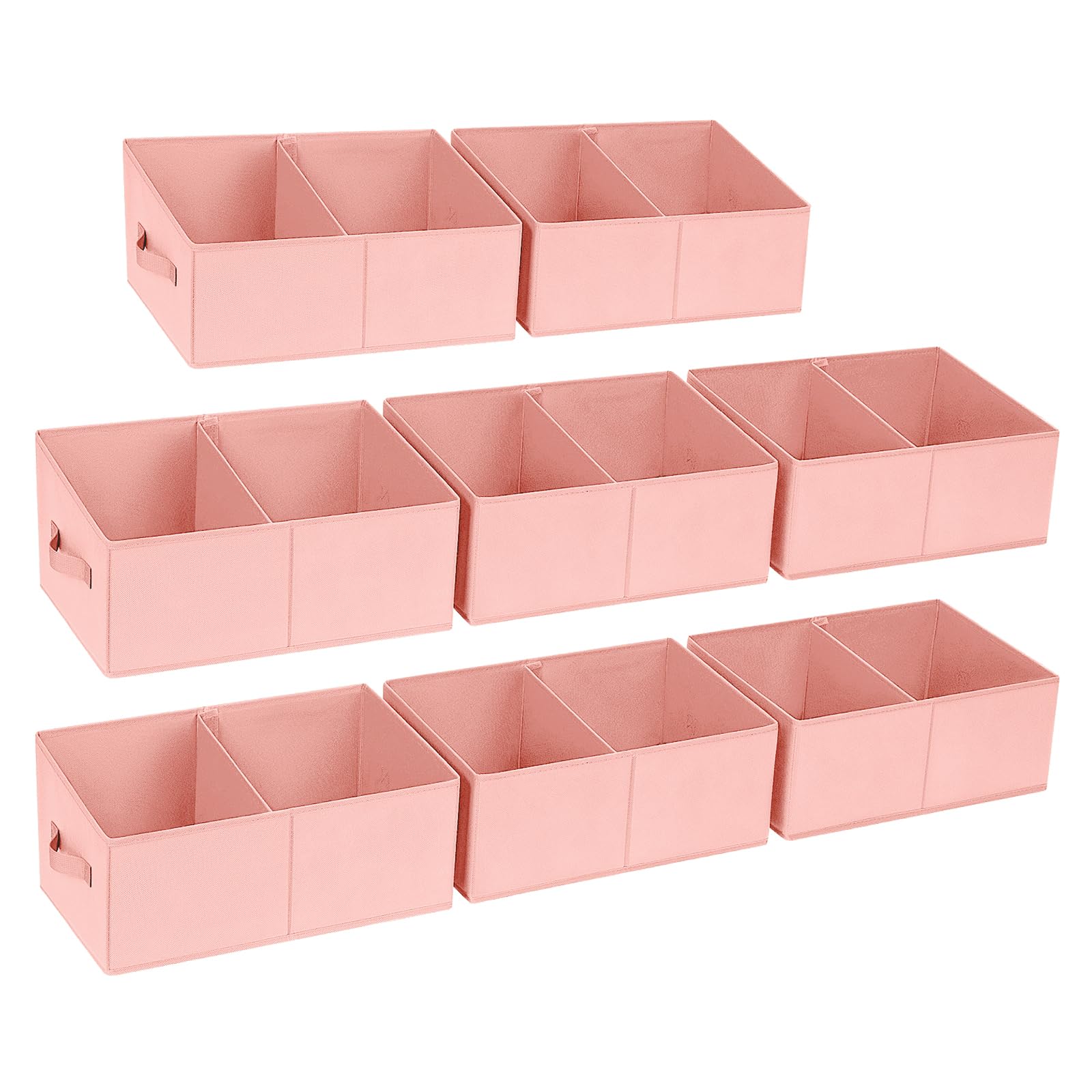 Large Closet Shelf Organizer Bins 8 Packs with Handles and Divider (8 Count)