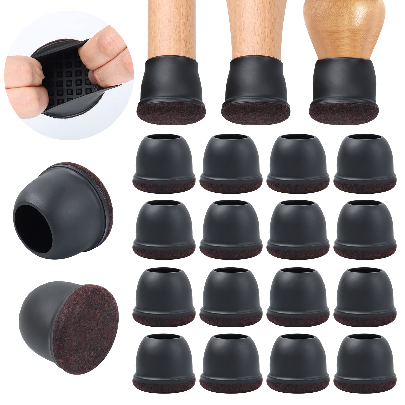 24 Pcs Extra Large Chair Leg Floor Protectors for Hardwood Floors (24 Count)