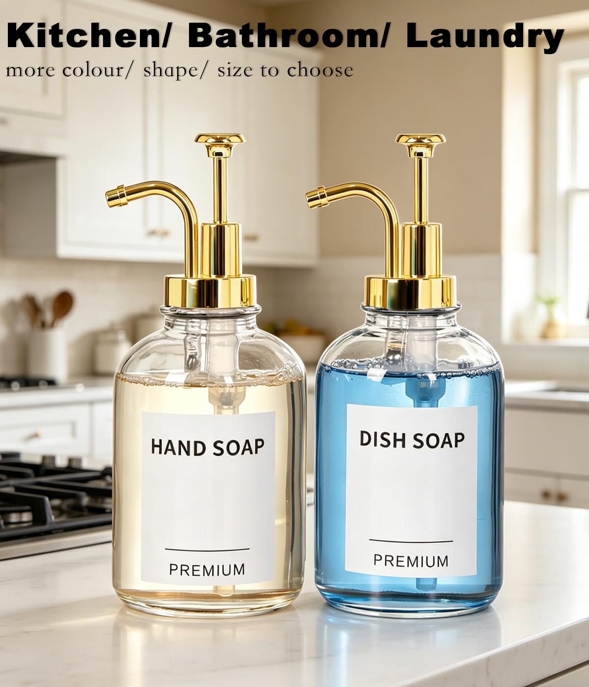 12oz Dish Soap Dispenser for Kitchen (2 Count)