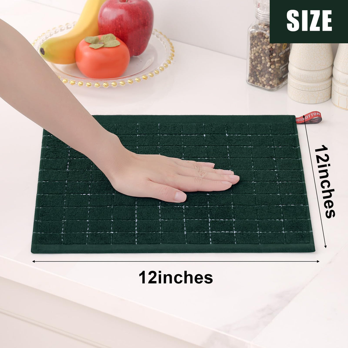 100% Cotton Terry Kitchen Dish Cloths (12 Count)