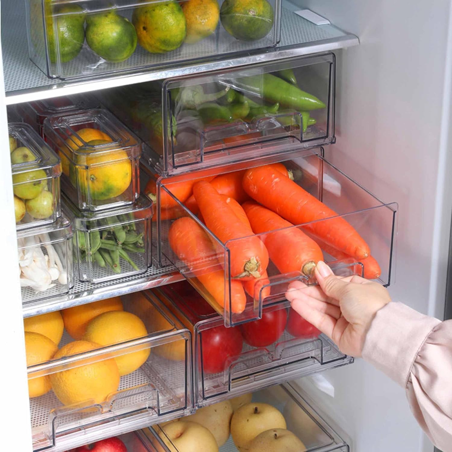 2 Pack Stackable Clear Drawer Organizer (2 Count)