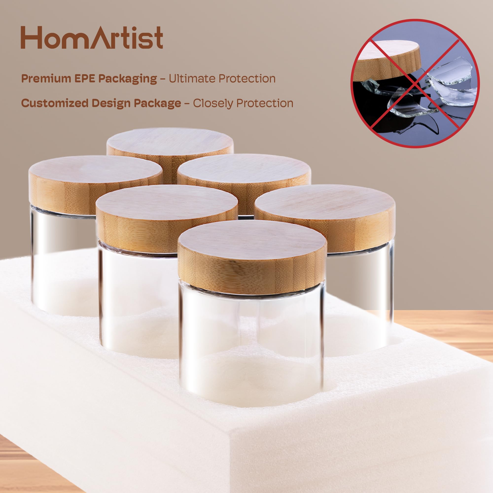 10 oz Overnight Oats Containers with Bamboo Lids (2 Count)