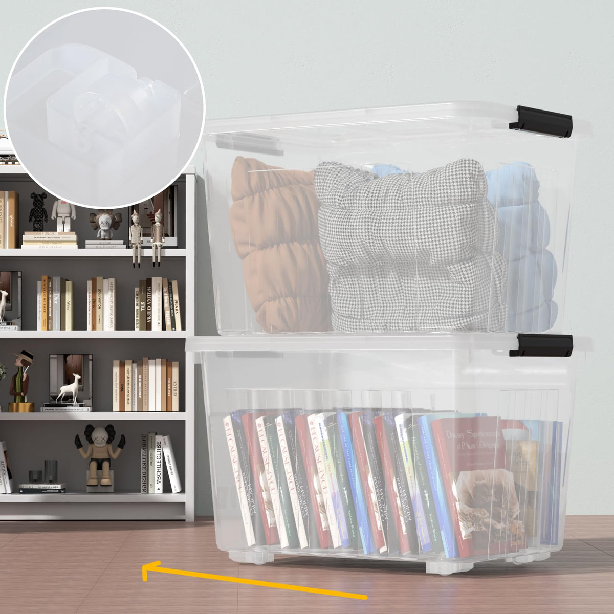 70 Quart Large Clear Storage Bins (4 Count)