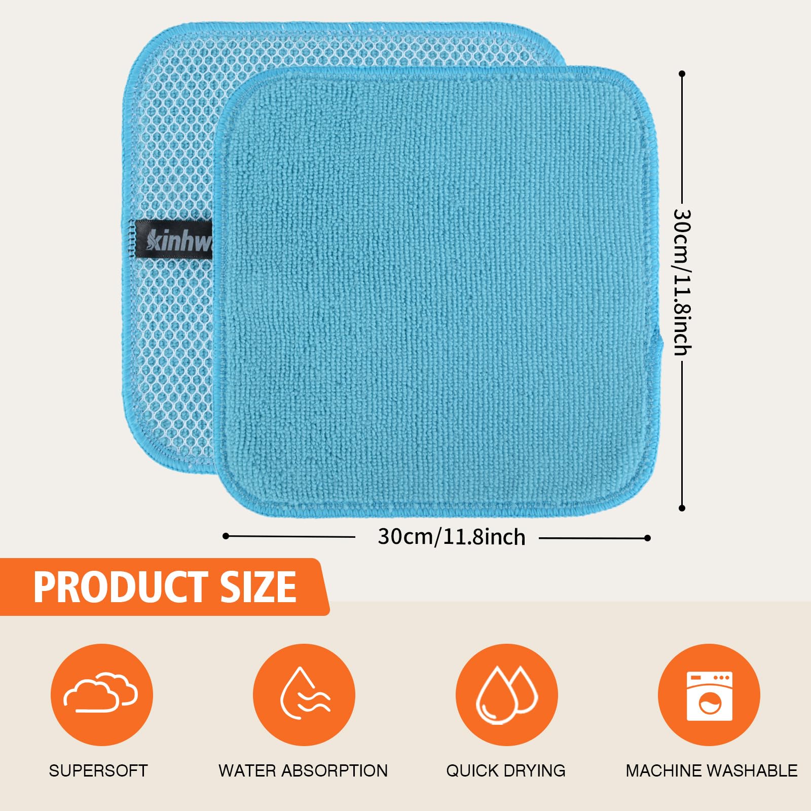 Dish Cloths for Washing Dishes with Scrub Side (9 Count)
