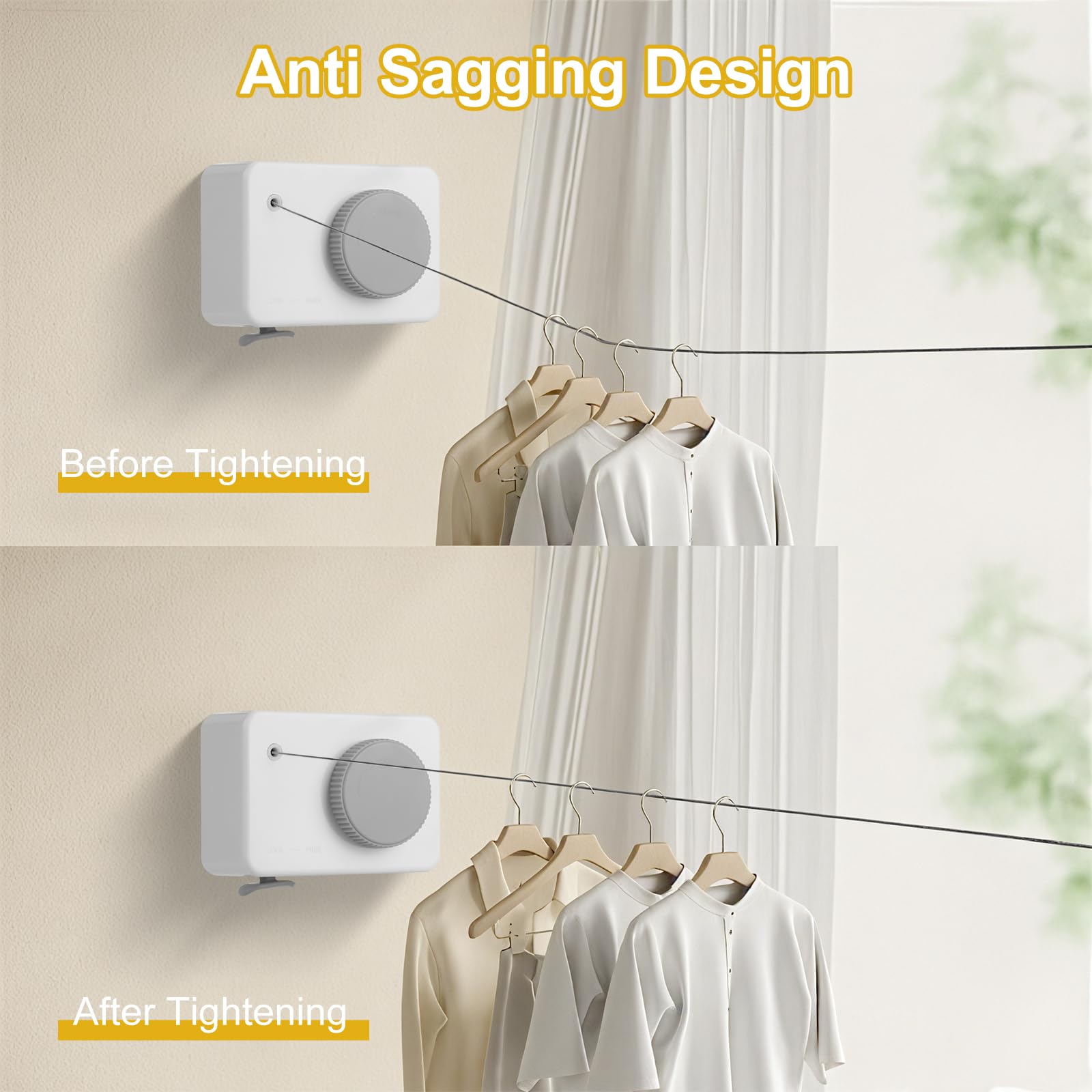 Retractable Clothesline Indoor (13.8 Foot)