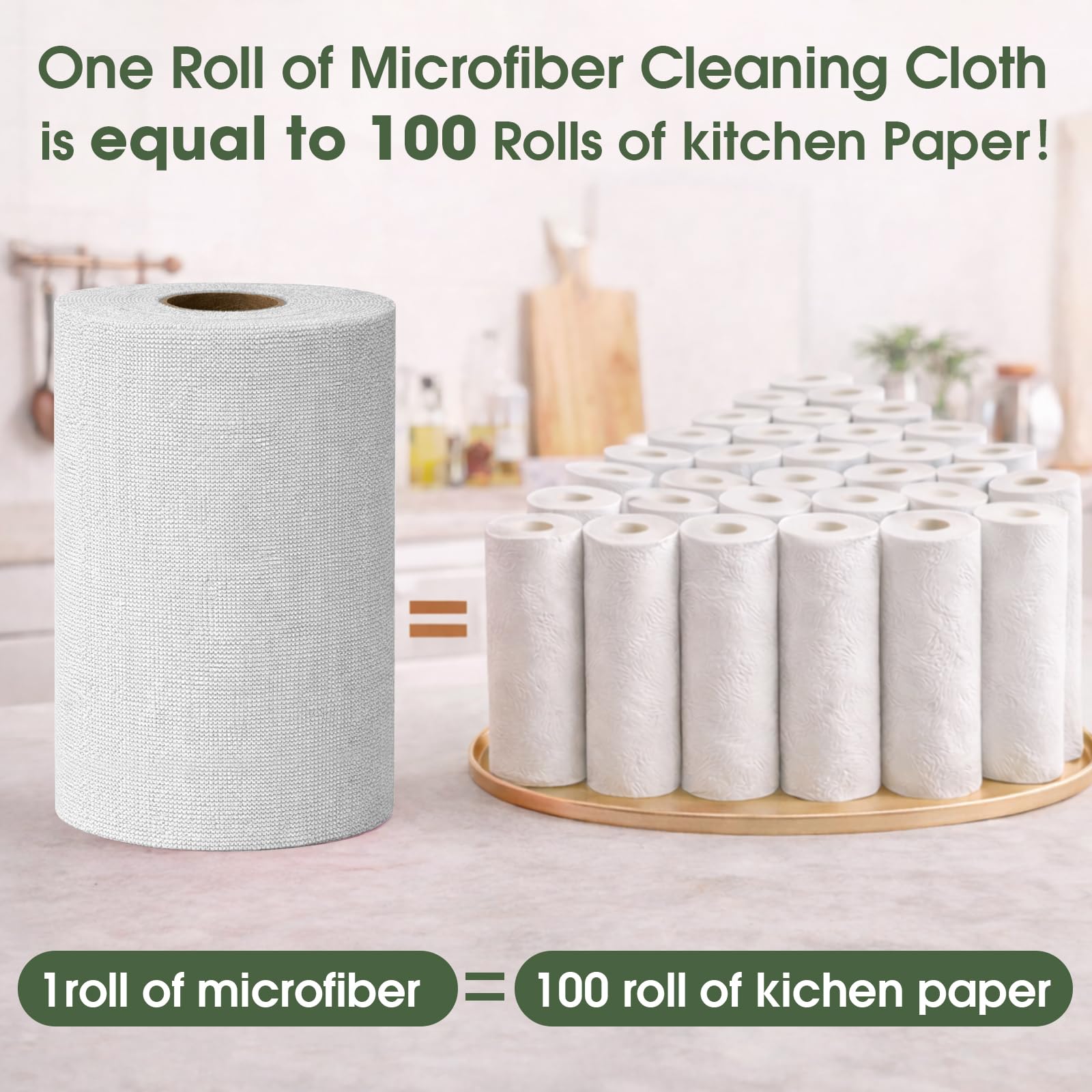 Microfiber Cleaning Cloth Roll (100 Count)