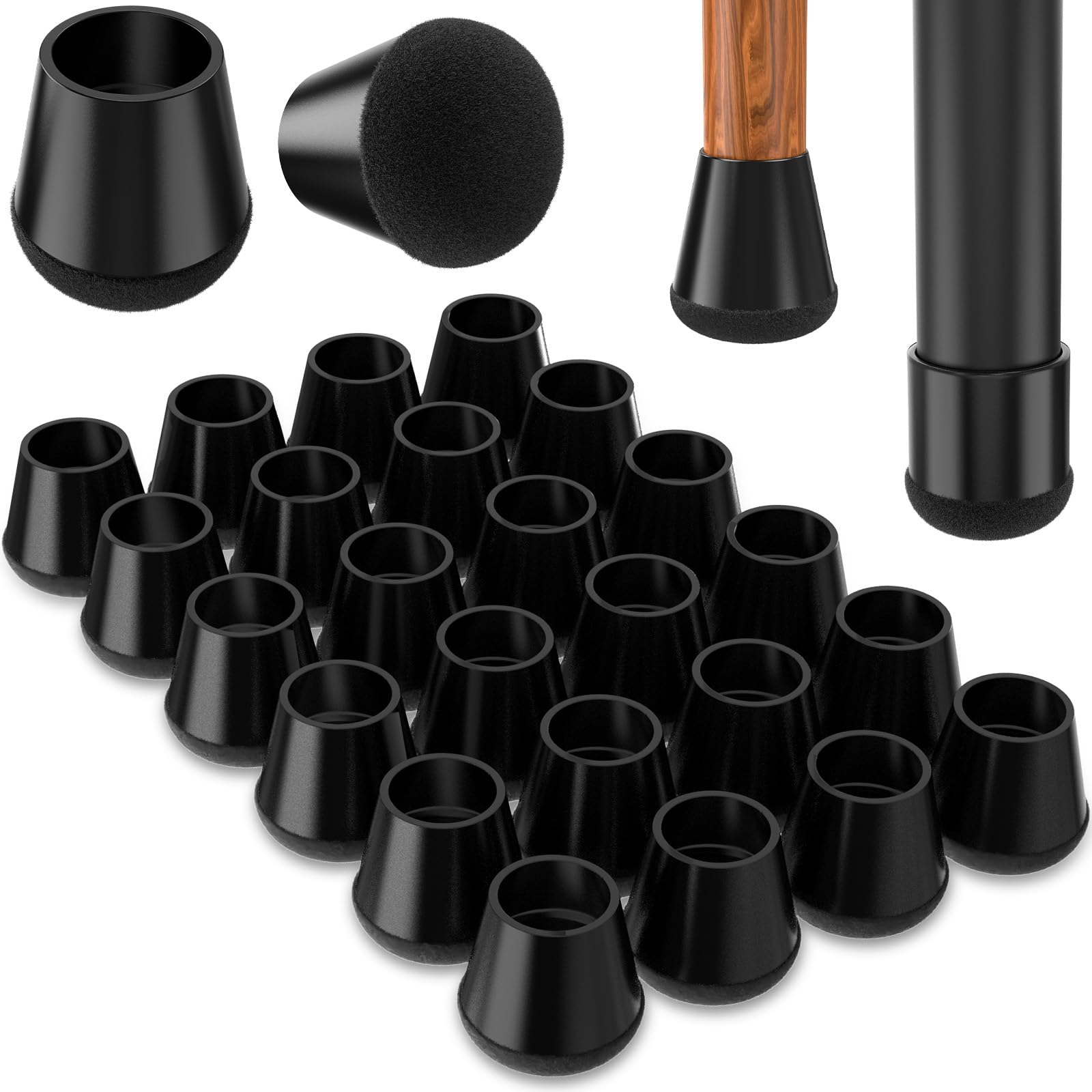 Round Chair Leg Floor Protectors for Hardwood Floors Small 24pcs (24 Count)