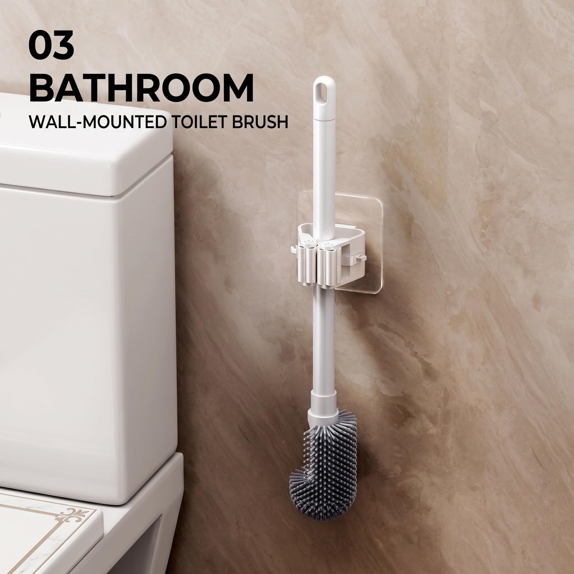 Broom Holder Wall Mount No Drilling