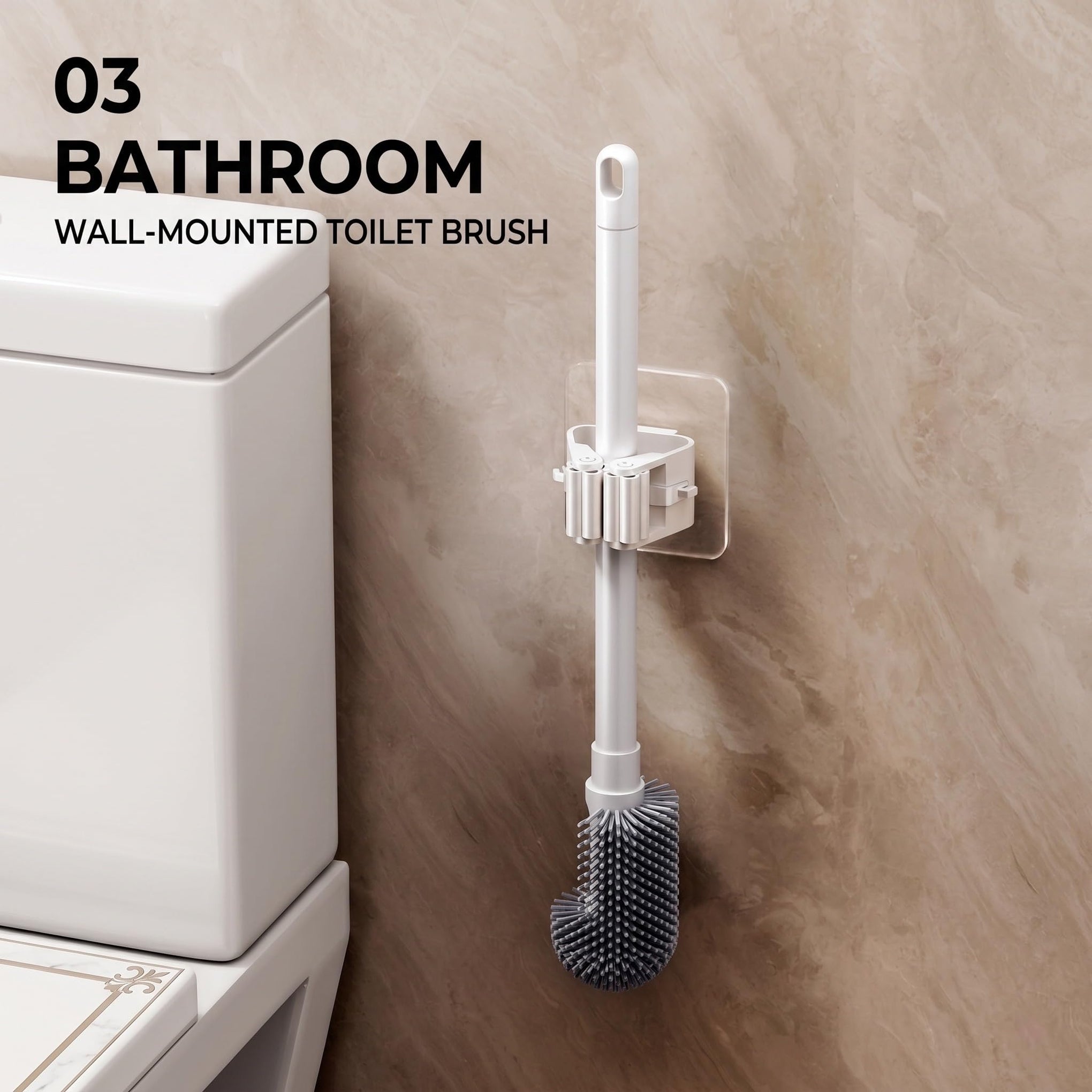 Broom Holder Wall Mount No Drilling