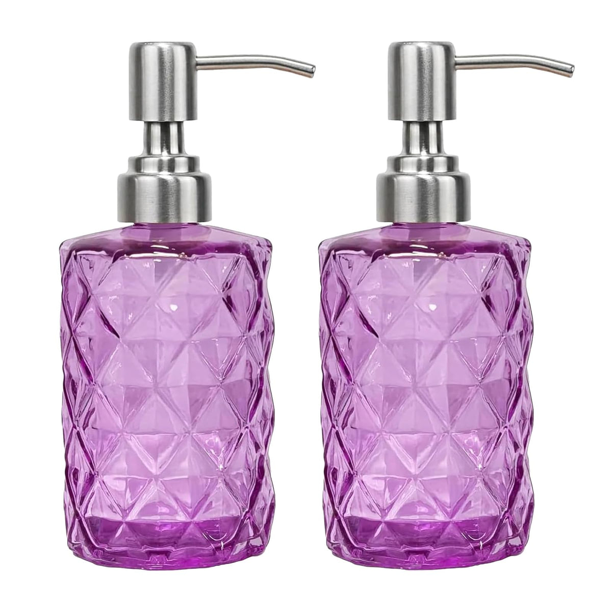 12Oz Purple Soap Dispenser Bathroom (2 Count)