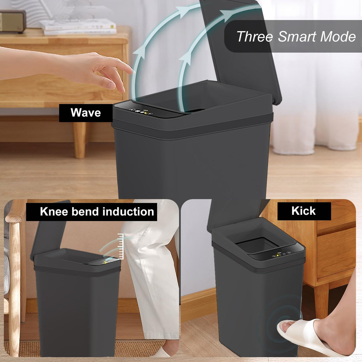 4 Gallons Bathroom Trash Can Automatic Touchless