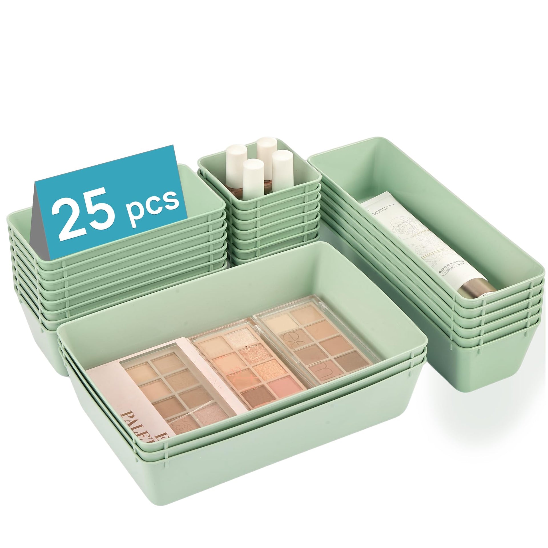 25 Pack Plastic Drawer Organizers with Non (25 Count)