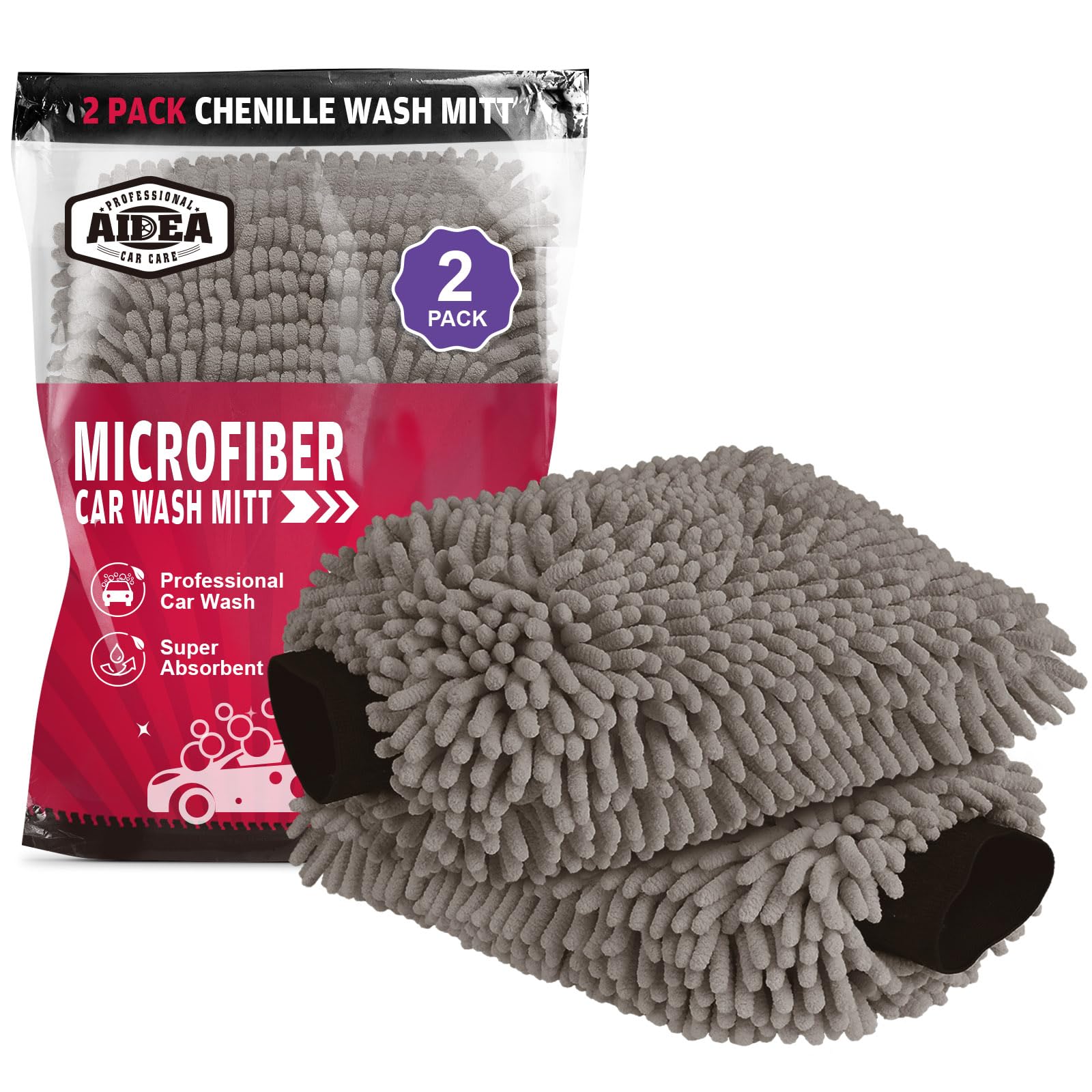 Car Wash Mitt Microfiber (2 Count)