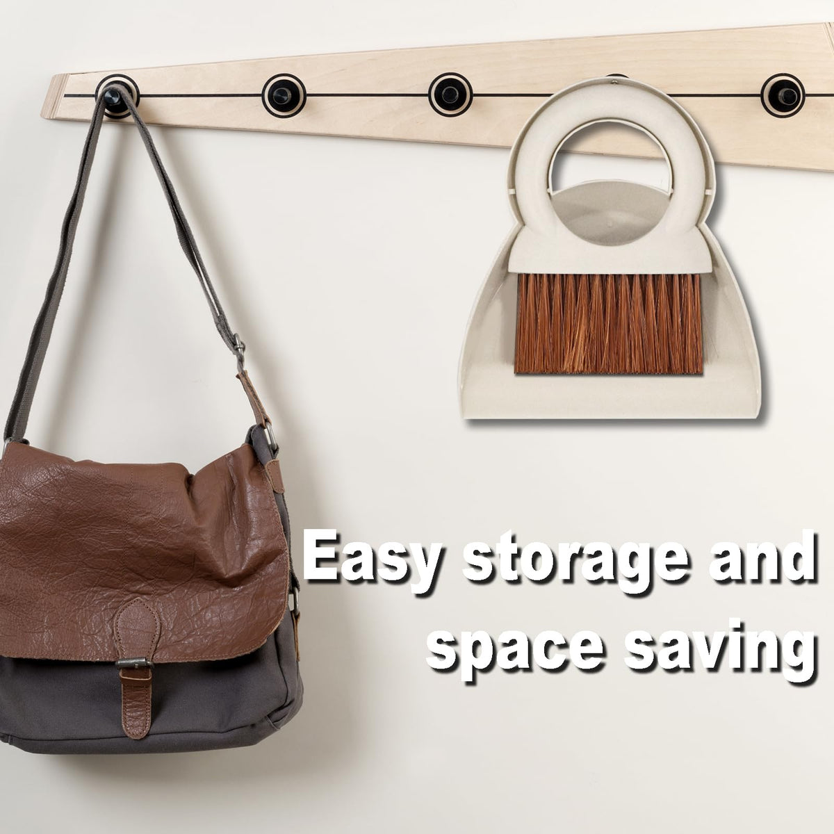 Round Handle Brush and Dustpan Set Small Broom & Dustpan Portable Handheld Sweeper for Desktop Sofa Floor Pet Nest