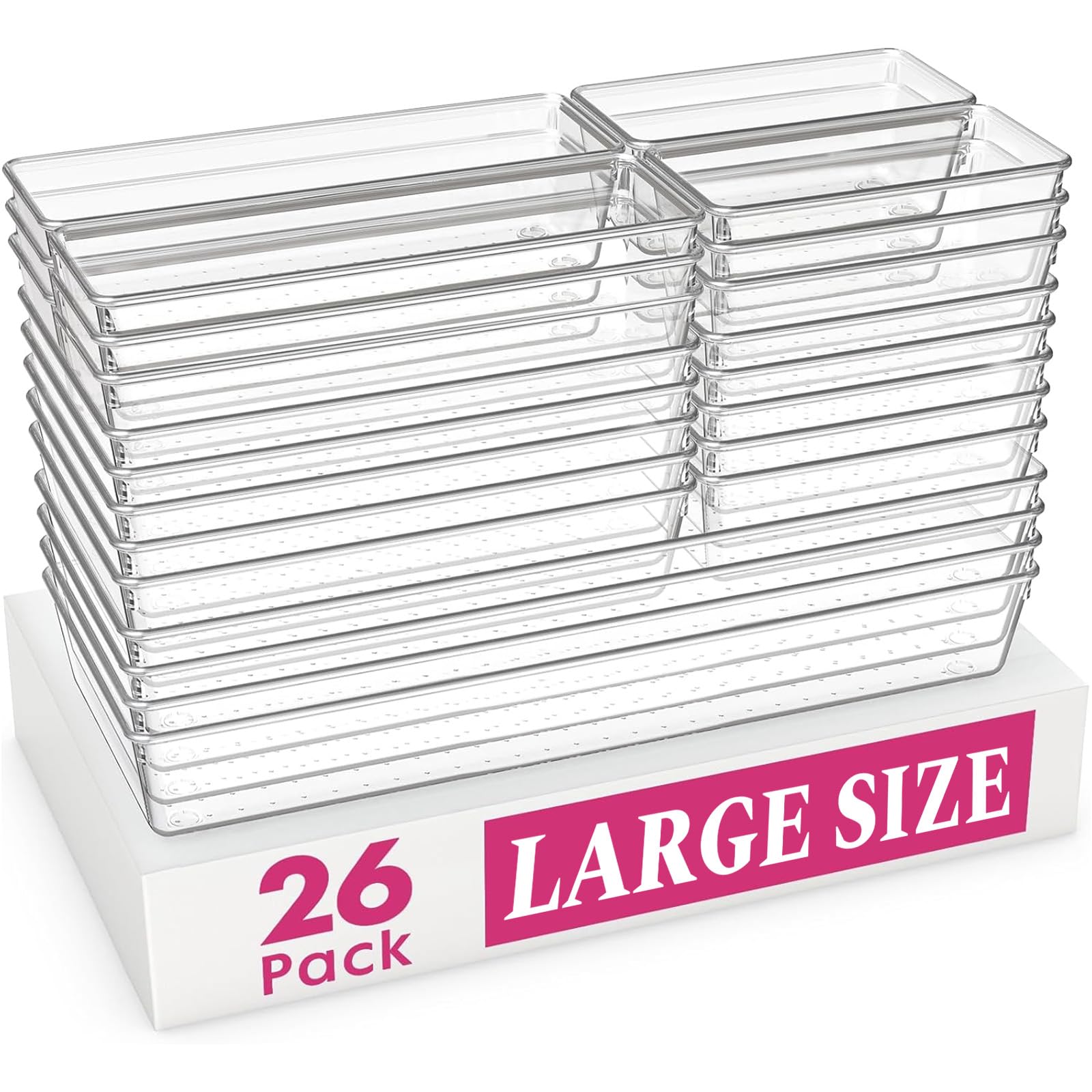 Large Drawer Organizer Bins 26 Pack (26 Count)