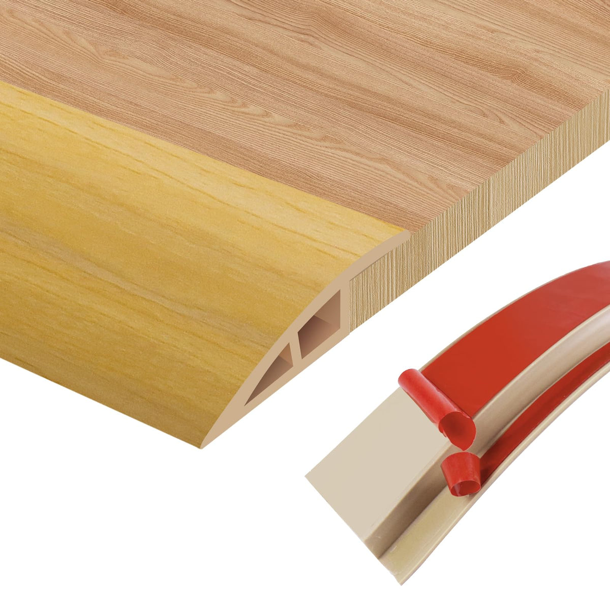 Floor Transition Strip Door Threshold 39" Floor Transition Reducer Trim on The Edges Threshold Strip Self Adhesive Suitable for Doorways