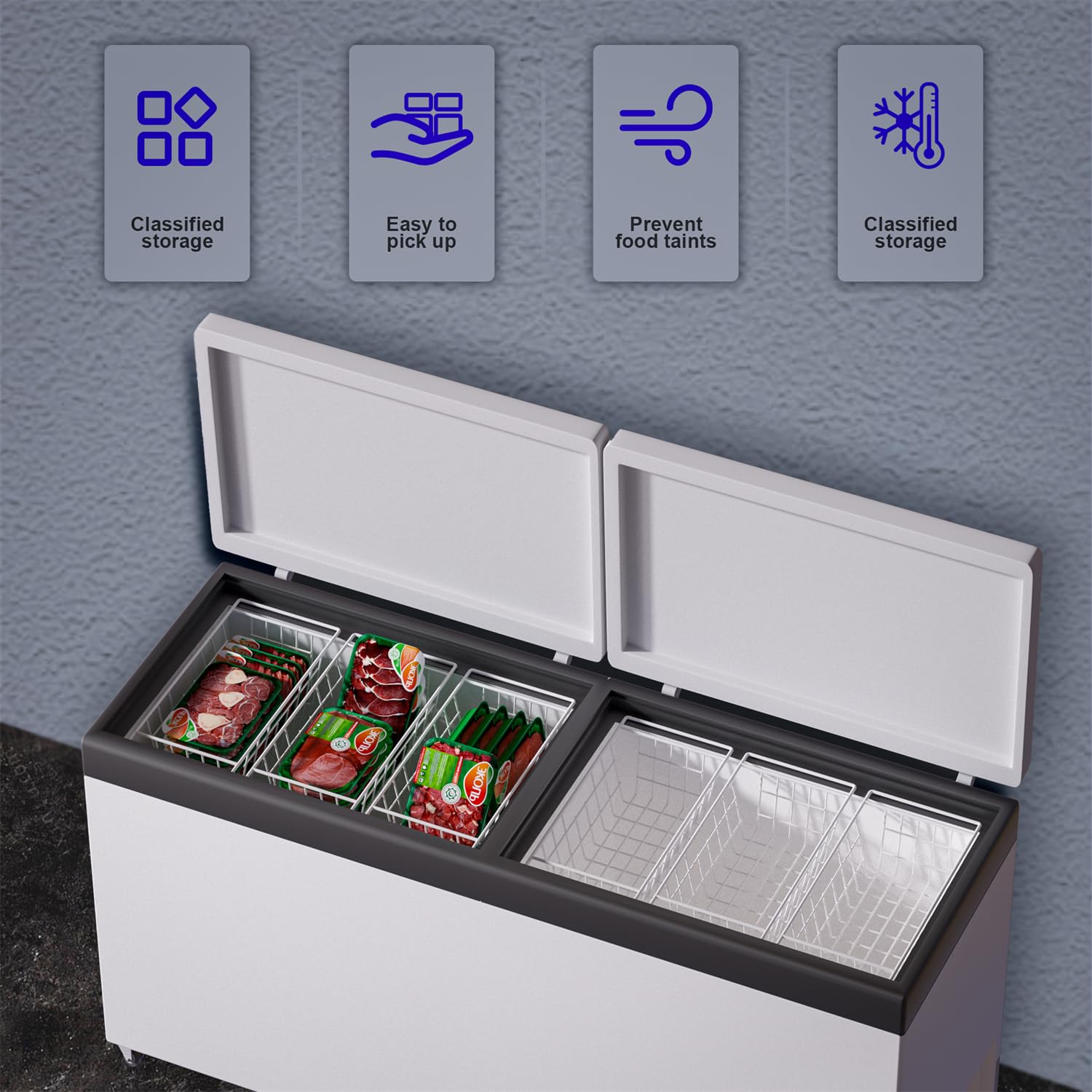 Chest Freezer Baskets Organizer (2 Count)