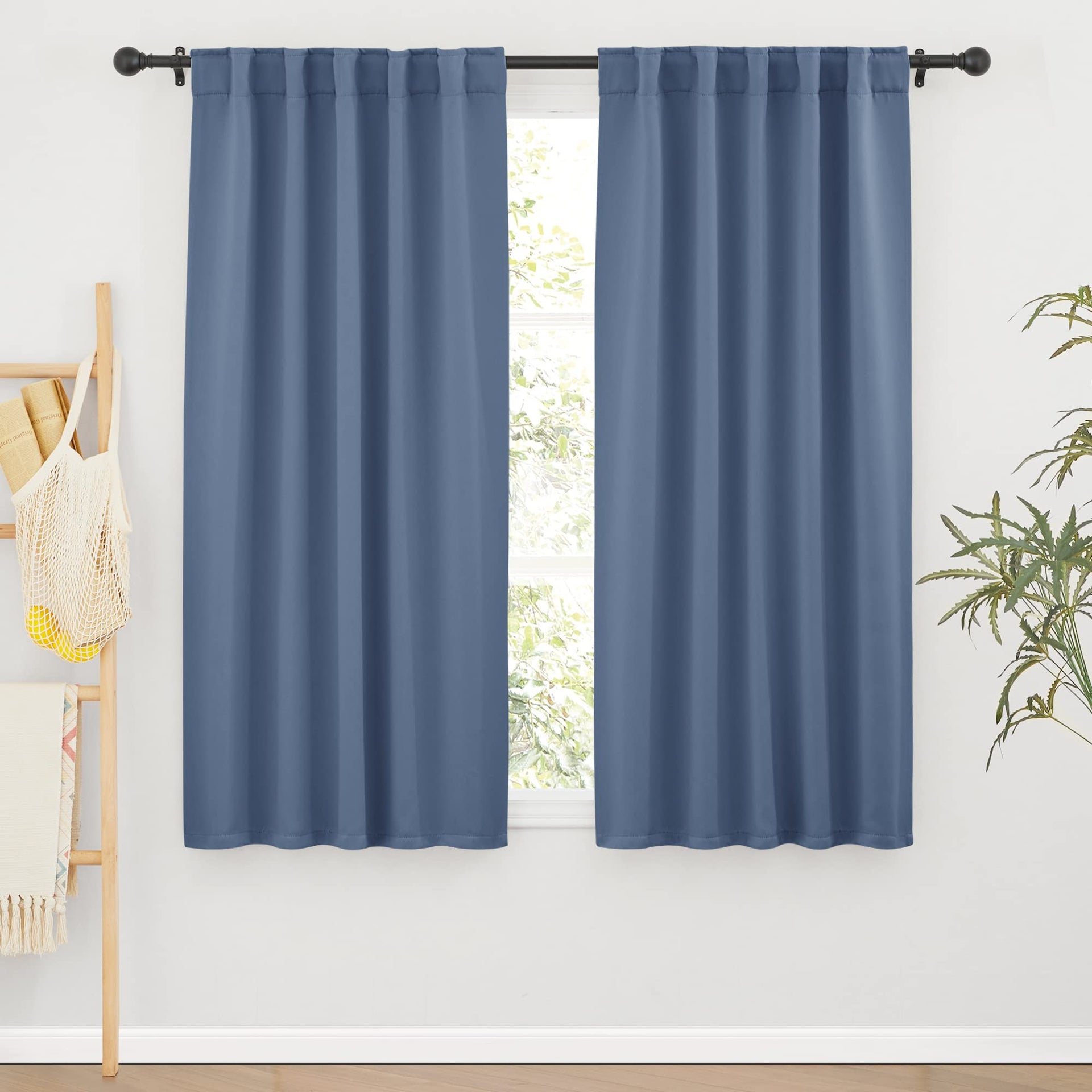 Blackout Curtains 63 inches Long for Bedroom (2 Count)