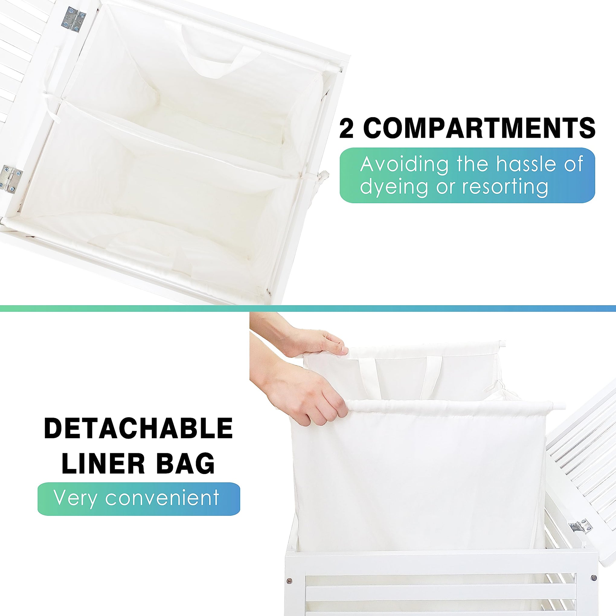 Double Laundry Hamper with Lid