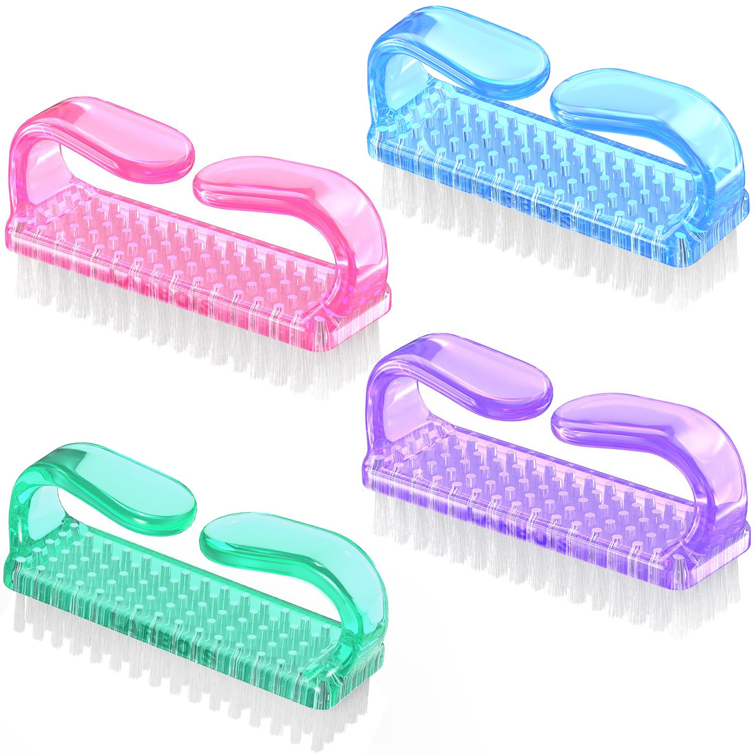 Handle Grip Nail Brush (4 Count)