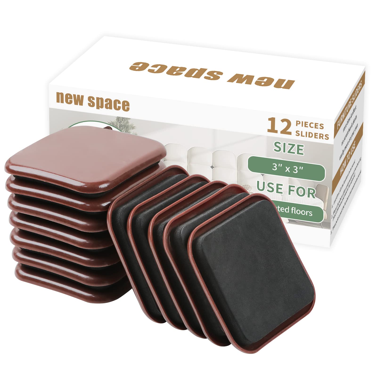 3 Inch Furniture Sliders (12 Count)