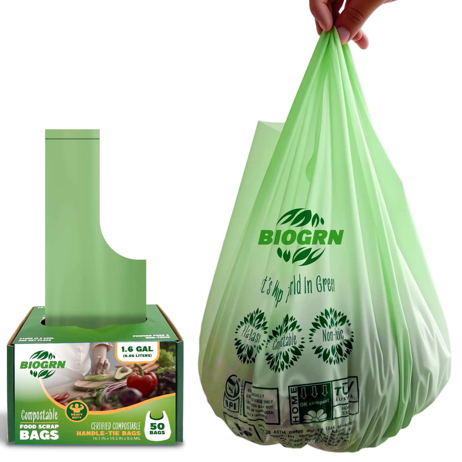 Compostable Trash Bags 1.2 (50 Count)
